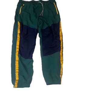 American Eagle Outfitters Pants Mens Large Green Colorblock Joggers Zip Pockets